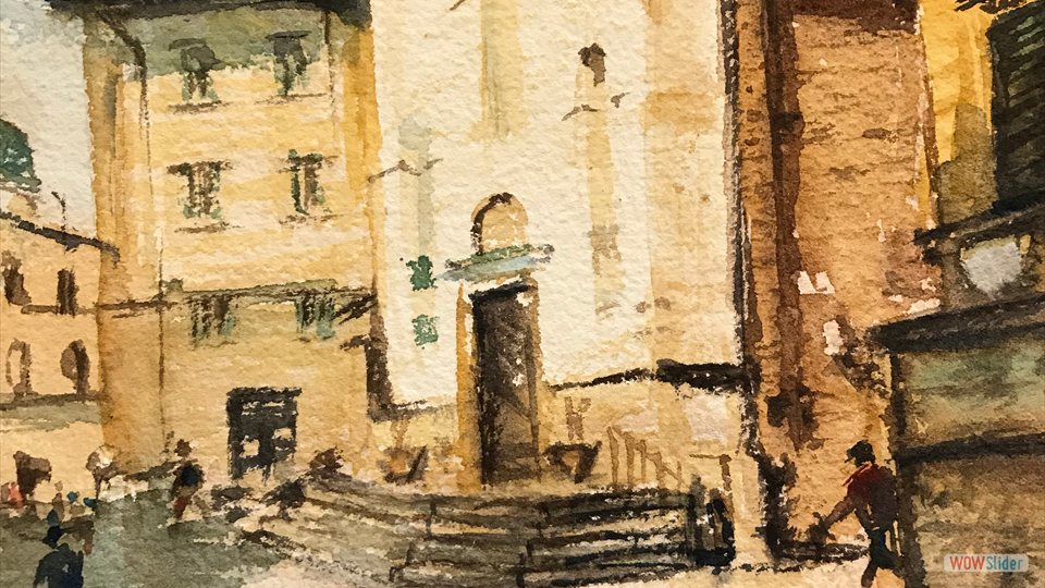 CHAPEL IN FLORENCE watercolor