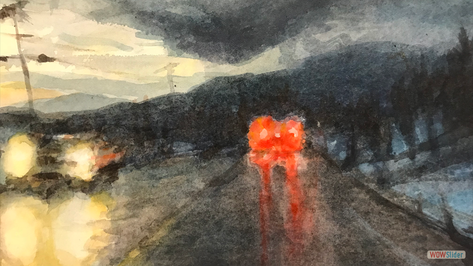 COLD ROAD RAIN watercolor